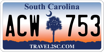 SC license plate ACW753