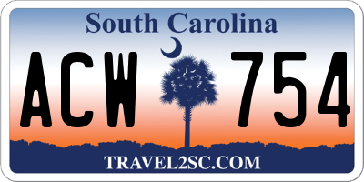 SC license plate ACW754