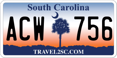 SC license plate ACW756