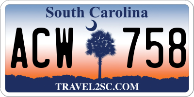 SC license plate ACW758