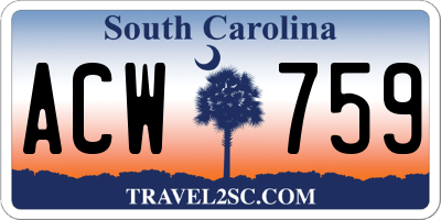 SC license plate ACW759