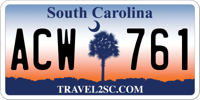 SC license plate ACW761