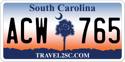 SC license plate ACW765