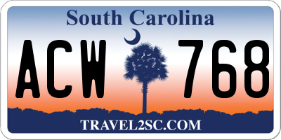 SC license plate ACW768