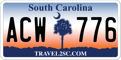SC license plate ACW776