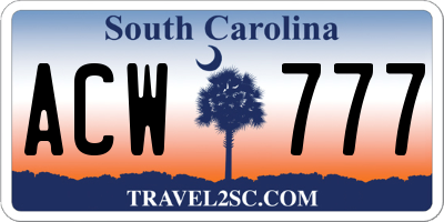 SC license plate ACW777
