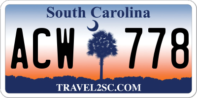 SC license plate ACW778