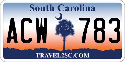 SC license plate ACW783