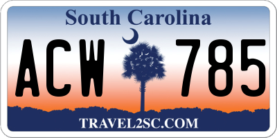 SC license plate ACW785