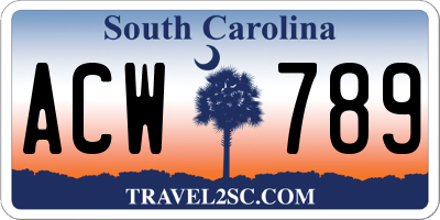 SC license plate ACW789