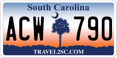 SC license plate ACW790