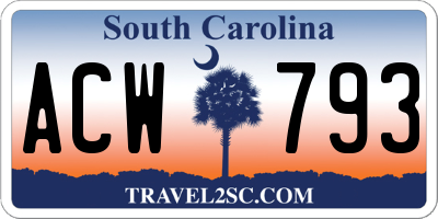 SC license plate ACW793