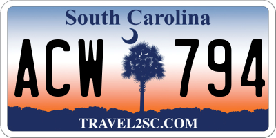 SC license plate ACW794