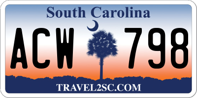 SC license plate ACW798