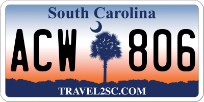 SC license plate ACW806