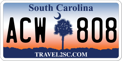SC license plate ACW808