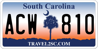 SC license plate ACW810