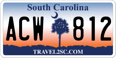 SC license plate ACW812