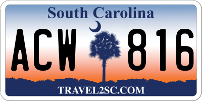 SC license plate ACW816