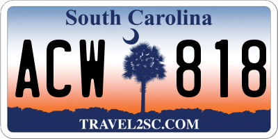 SC license plate ACW818