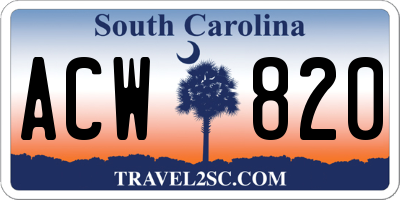 SC license plate ACW820