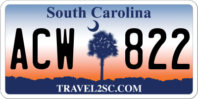 SC license plate ACW822