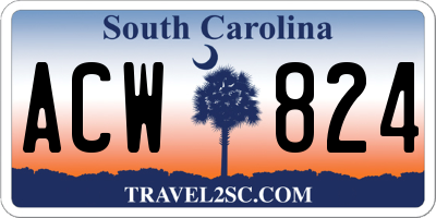 SC license plate ACW824