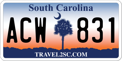 SC license plate ACW831