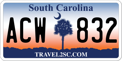 SC license plate ACW832