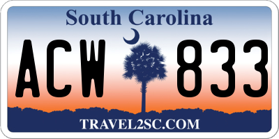 SC license plate ACW833