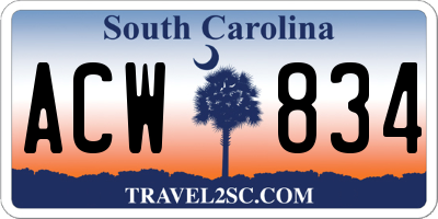SC license plate ACW834