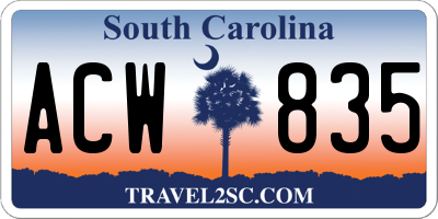 SC license plate ACW835