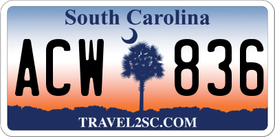 SC license plate ACW836