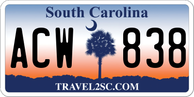 SC license plate ACW838