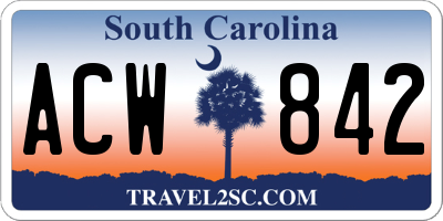 SC license plate ACW842