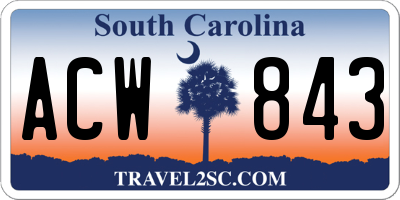 SC license plate ACW843