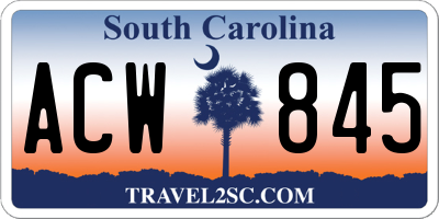 SC license plate ACW845