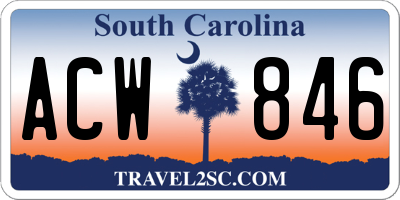 SC license plate ACW846