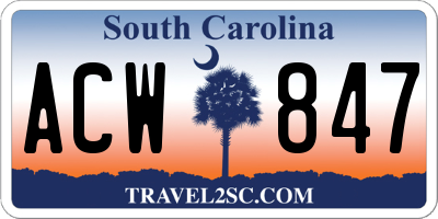 SC license plate ACW847