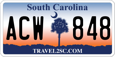 SC license plate ACW848
