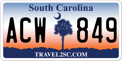 SC license plate ACW849