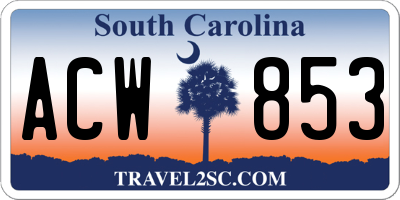 SC license plate ACW853