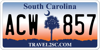 SC license plate ACW857