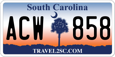 SC license plate ACW858