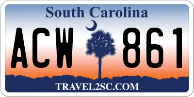 SC license plate ACW861