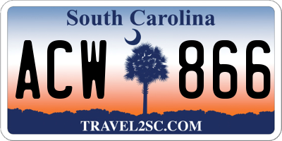 SC license plate ACW866