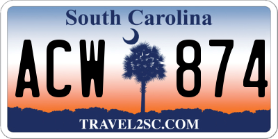 SC license plate ACW874