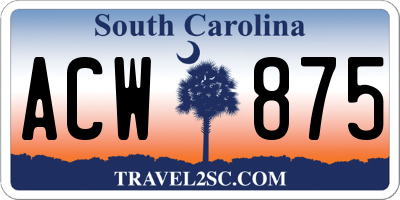 SC license plate ACW875