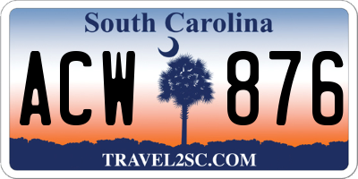 SC license plate ACW876