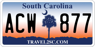 SC license plate ACW877